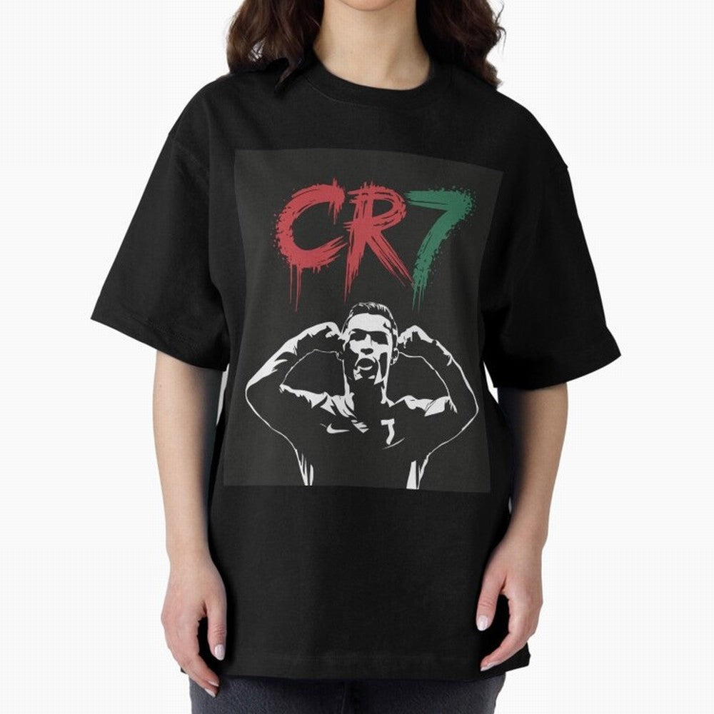 Cristiano Ronaldo CR7 T-shirt Design Oversized T-Shirt Show Up for the Glory of FIFA World Cup 2026 USA Canada Mexico Spirit, Inspired by Portugal, Haaland, Retro Football Energy, Iconic Rivalries, Trophy Chase Drama and Stadium Atmosphere; Perfect