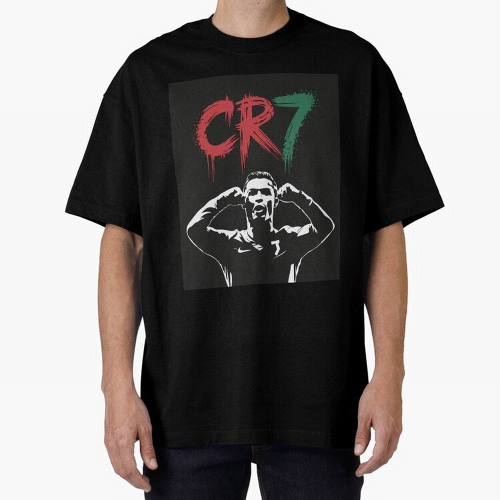 Cristiano Ronaldo CR7 T-shirt Design Oversized T-Shirt Show Up for the Glory of FIFA World Cup 2026 USA Canada Mexico Spirit, Inspired by Portugal, Haaland, Retro Football Energy, Iconic Rivalries, Trophy Chase Drama and Stadium Atmosphere; Perfect