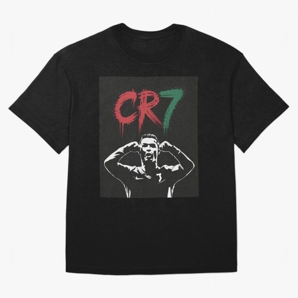 Cristiano Ronaldo CR7 T-shirt Design Oversized T-Shirt Show Up for the Glory of FIFA World Cup 2026 USA Canada Mexico Spirit, Inspired by Portugal, Haaland, Retro Football Energy, Iconic Rivalries, Trophy Chase Drama and Stadium Atmosphere; Perfect