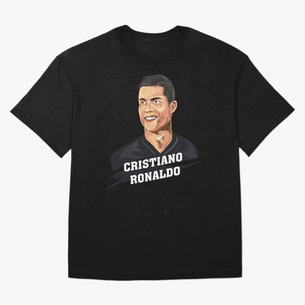 Cristiano Ronaldo Portrait Oversized T-Shirt Represent FIFA World Cup 2026 for Fans of Messi and Cristiano Ronaldo and Netherlands, Bringing Supporter Pride, Iconic Celebrations, Legendary Names and Global Match Day Energy; Ideal for Fans Who