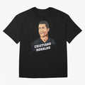 Cristiano Ronaldo Portrait Oversized T-Shirt Represent FIFA World Cup 2026 for Fans of Messi and Cristiano Ronaldo and Netherlands, Bringing Supporter Pride, Iconic Celebrations, Legendary Names and Global Match Day Energy; Ideal for Fans Who
