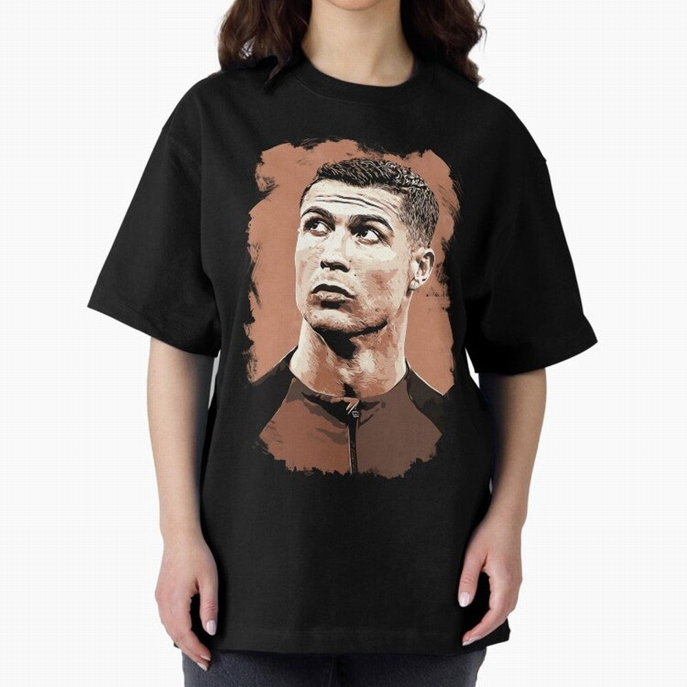 Cristiano Ronaldo Vexel Painting Oversized T-Shirt Honor Football Greatness during FIFA World Cup 2026 Spirit, Made for France, Mbappe, Goal Celebration Energy, Supporter Heritage, Football Icons and Worldwide Tournament Joy; Ideal for Fans Who