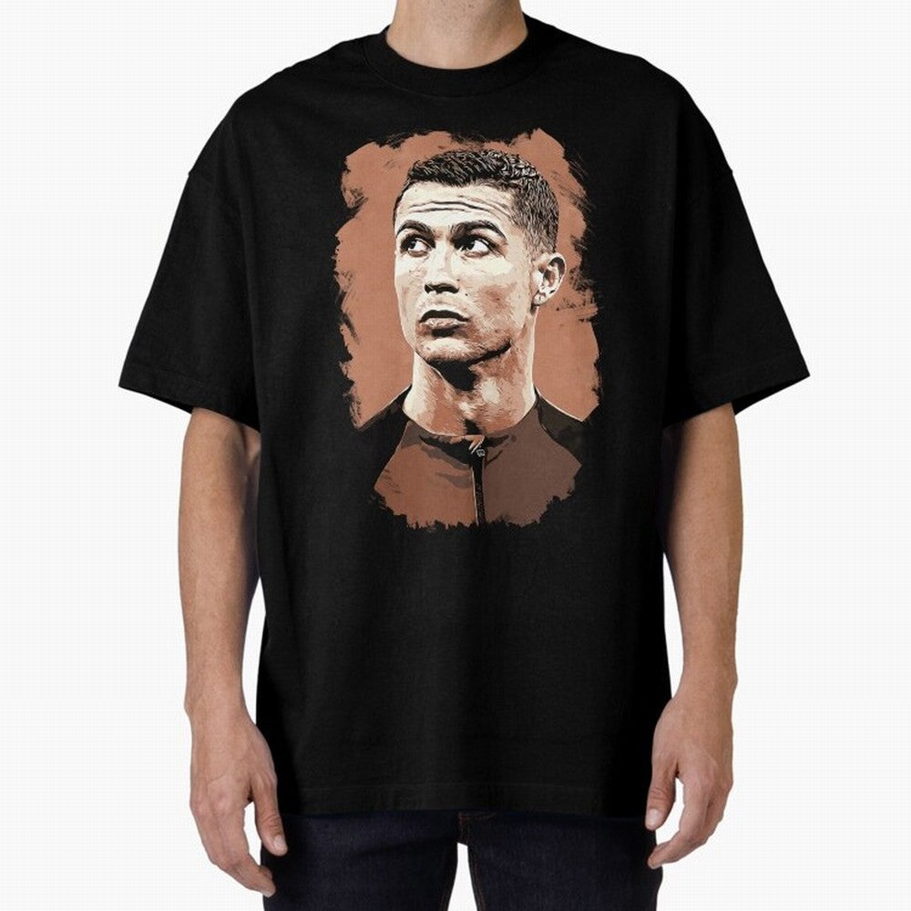 Cristiano Ronaldo Vexel Painting Oversized T-Shirt Honor Football Greatness during FIFA World Cup 2026 Spirit, Made for France, Mbappe, Goal Celebration Energy, Supporter Heritage, Football Icons and Worldwide Tournament Joy; Ideal for Fans Who