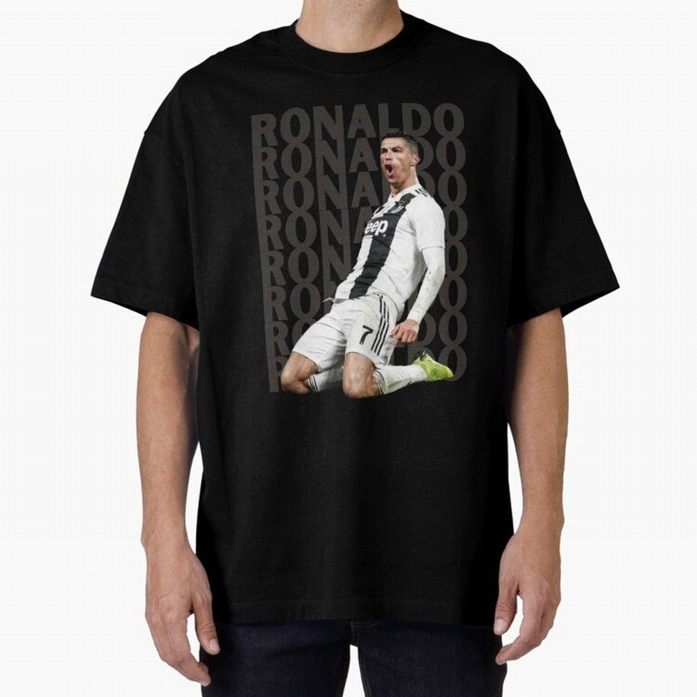 Cristiano Ronaldo | Portugal | Football | GOAT | Juventus Oversized T-Shirt Keep the Legacy of FIFA World Cup 2026 USA Canada Mexico for Fans of CR7 and Messi and Spain and Netherlands, Bringing Classic Soccer Heritage, Championship Pressure, Fan