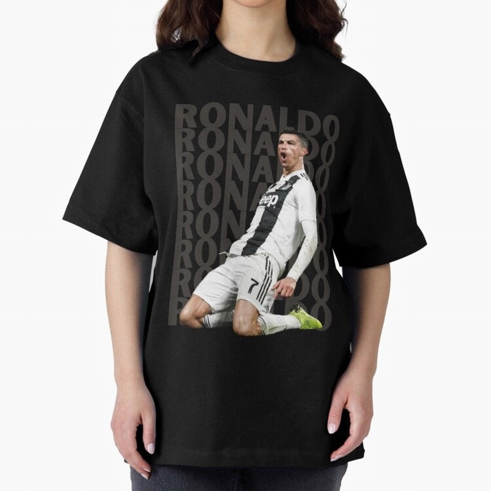 Cristiano Ronaldo | Portugal | Football | GOAT | Juventus Oversized T-Shirt Keep the Legacy of FIFA World Cup 2026 USA Canada Mexico for Fans of CR7 and Messi and Spain and Netherlands, Bringing Classic Soccer Heritage, Championship Pressure, Fan