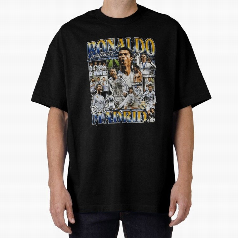 Cristiano Ronaldo Real Vintage Bootleg Oversized T-Shirt Follow the Final Road of the FIFA World Cup 2026 USA Canada Mexico Journey through Haaland and Mbappe Highlights, Brazil Pride, Football Passion, Legendary Performances, Festival Vibes and