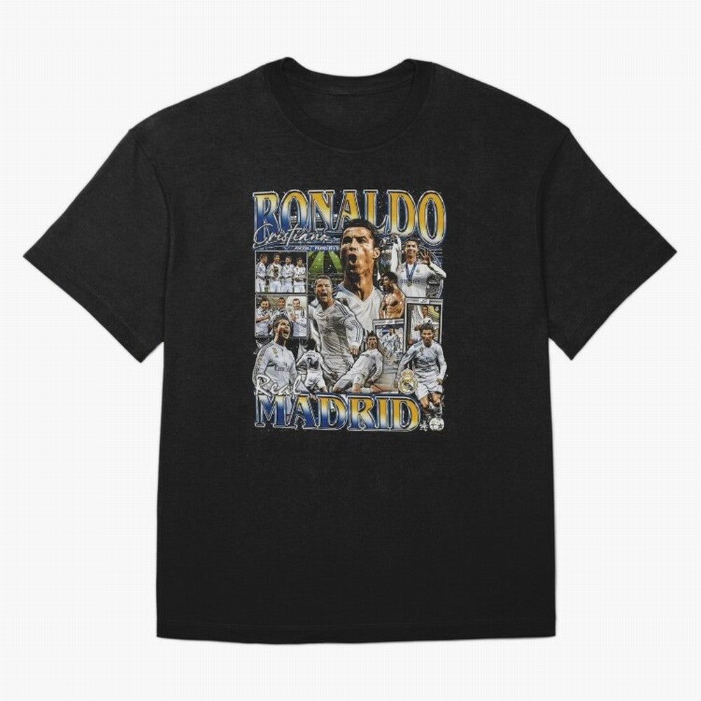 Cristiano Ronaldo Real Vintage Bootleg Oversized T-Shirt Follow the Final Road of the FIFA World Cup 2026 USA Canada Mexico Journey through Haaland and Mbappe Highlights, Brazil Pride, Football Passion, Legendary Performances, Festival Vibes and