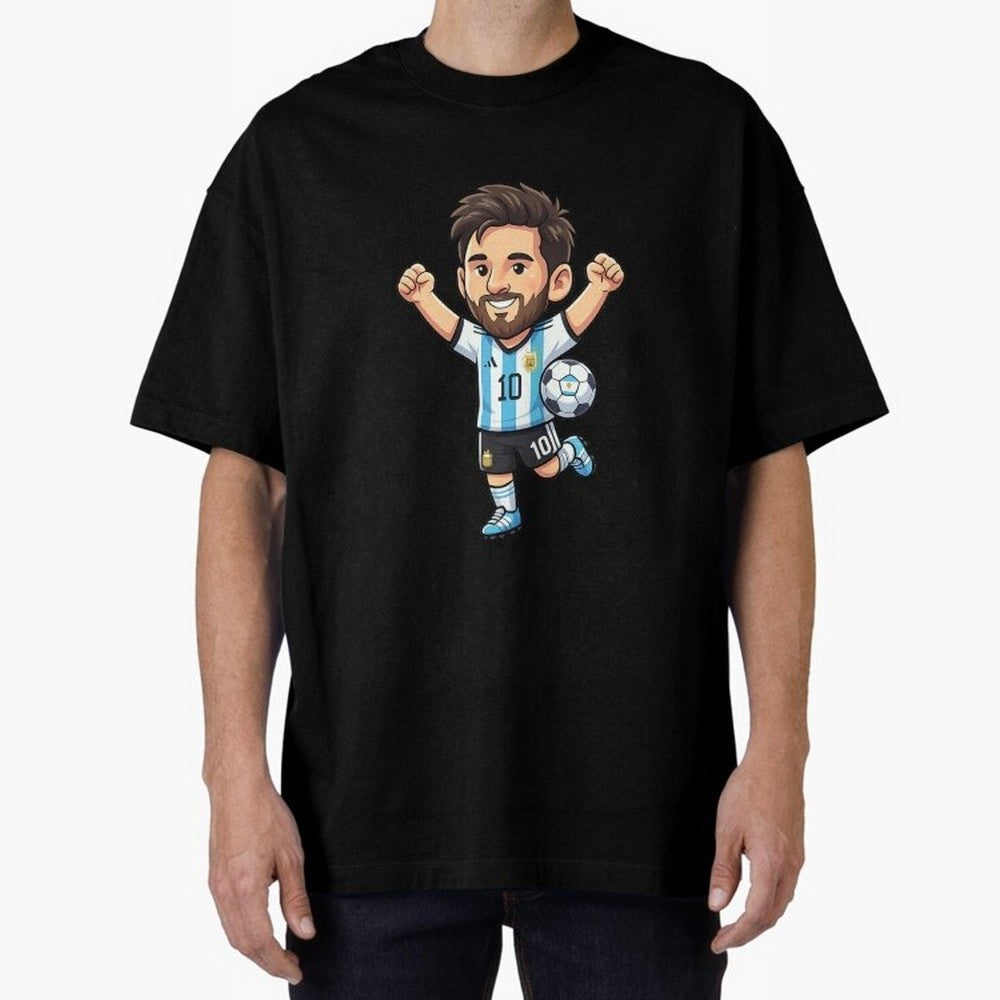 Cute Football Champion Cartoon Design Oversized T-Shirt Represent FIFA World Cup 2026 Group Stage Inspired by Messi, CR7 and Mbappe, France Energy, Football History, Final Match Energy, Crowd Noise and Once in a Lifetime Moments; Made for Die Hard