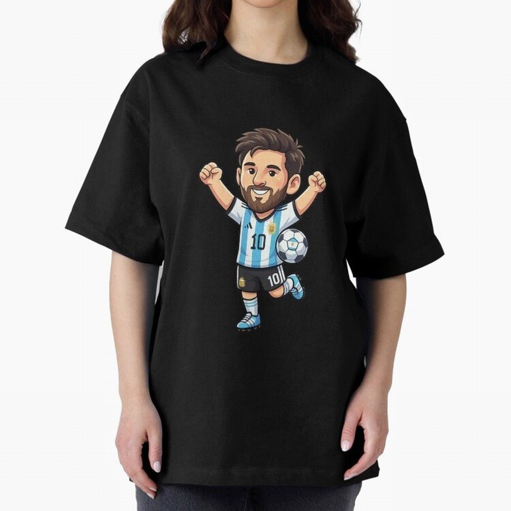 Cute Football Champion Cartoon Design Oversized T-Shirt Represent FIFA World Cup 2026 Group Stage Inspired by Messi, CR7 and Mbappe, France Energy, Football History, Final Match Energy, Crowd Noise and Once in a Lifetime Moments; Made for Die Hard