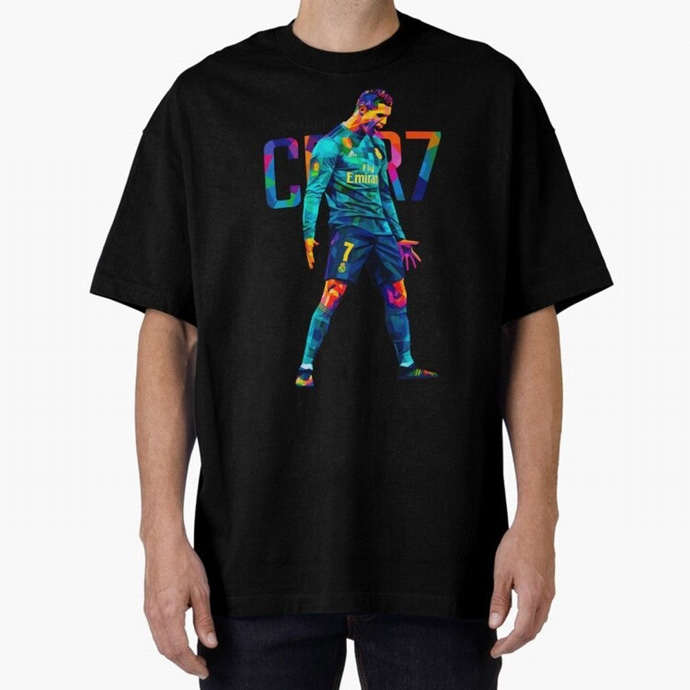 Ronaldo Cr7 Wpap Art Oversized T-Shirt Embrace Match Day Hype around FIFA World Cup 2026 Group Stage, Messi, Neymar and Mbappe, Portugal, Football History, Final Match Energy, Crowd Noise and Once in a Lifetime Moments; Perfect for Supporters Who