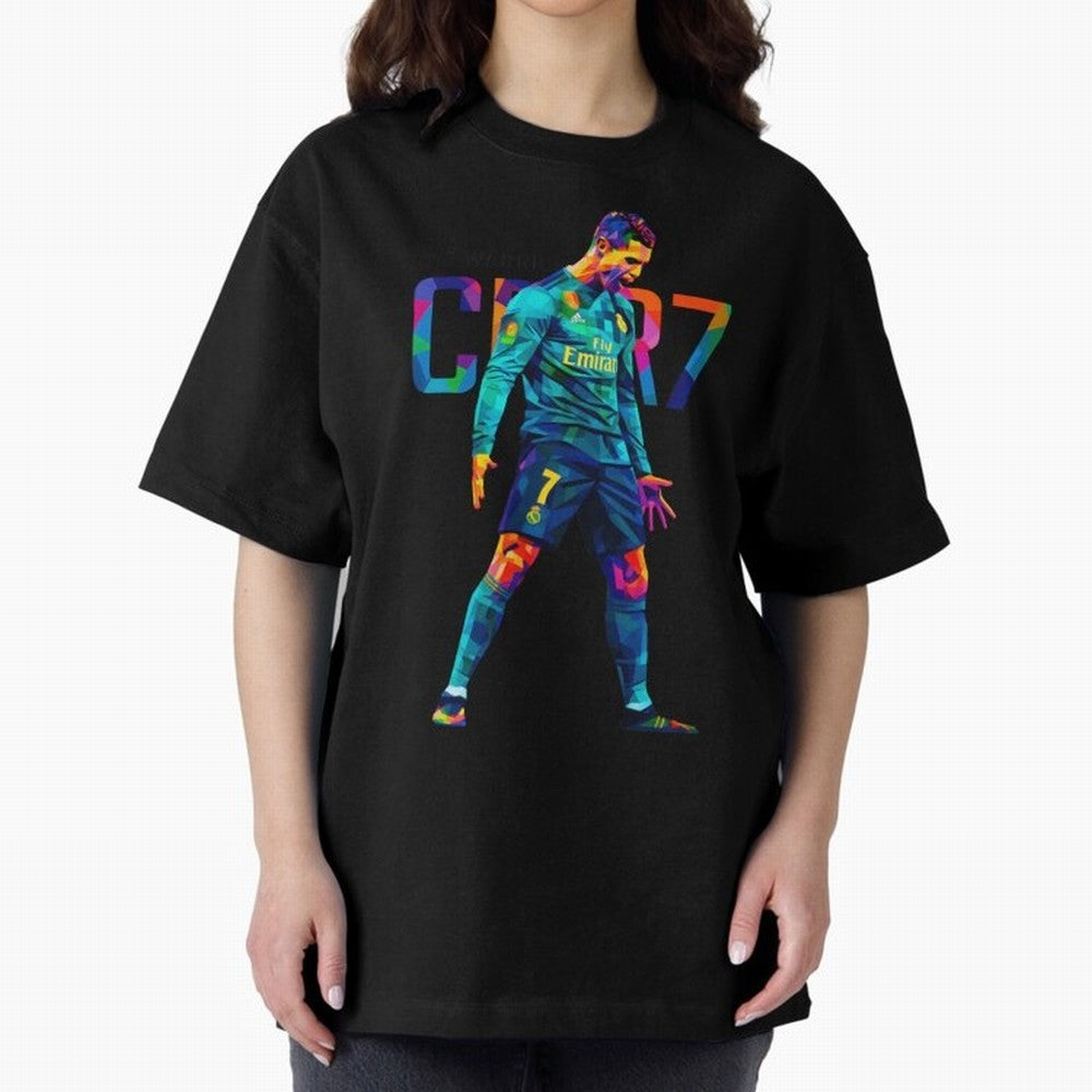 Ronaldo Cr7 Wpap Art Oversized T-Shirt Embrace Match Day Hype around FIFA World Cup 2026 Group Stage, Messi, Neymar and Mbappe, Portugal, Football History, Final Match Energy, Crowd Noise and Once in a Lifetime Moments; Perfect for Supporters Who