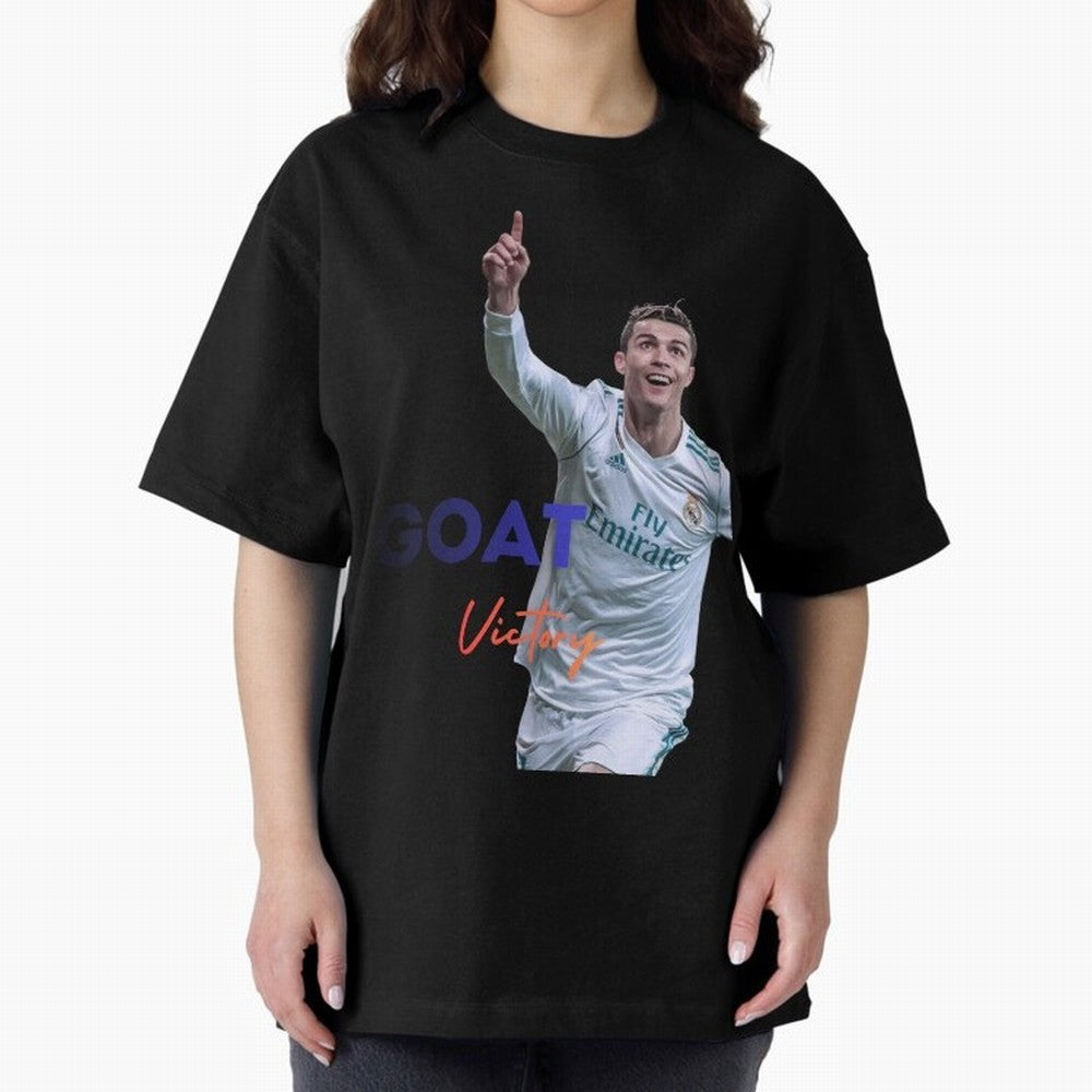Goat CR7 MIndset Oversized T-Shirt Show Your Love for FIFA World Cup 2026 Group Stage for Fans of Haaland and Mbappe and Portugal, Bringing Tournament Hype, Historic Matchups, Family Viewing Parties and Global Sports Pride; Ideal for Football Dads,
