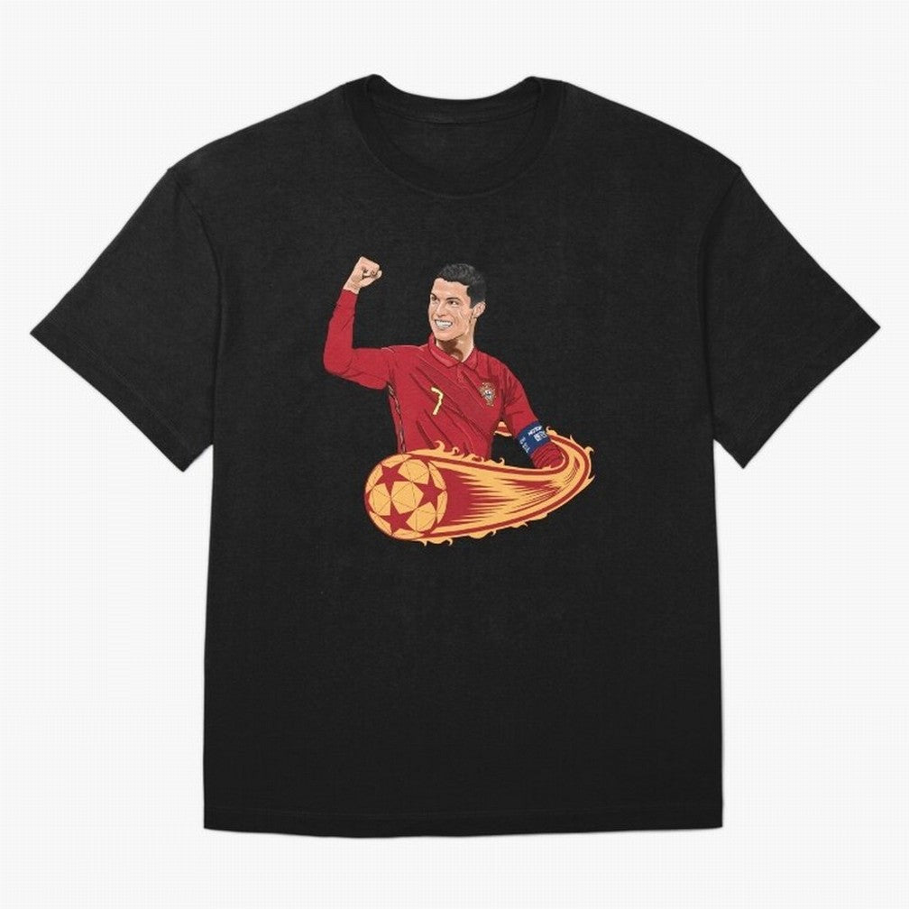 Cristiano Ronaldo drawing Oversized T-Shirt Support Iconic Players in Match Day Hype around FIFA World Cup 2026, Neymar, Argentina, Worldwide Fan Energy, Dramatic Goals, Stadium Lights and Championship Celebrations; Ideal for Passionate Fans Who