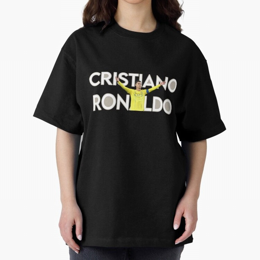 Cristiano Ronaldo Oversized T-Shirt Celebrate Football Heritage in Match Day Hype around FIFA World Cup 2026 Group Stage, Mbappe, Netherlands, Worldwide Fan Energy, Dramatic Goals, Stadium Lights and Championship Celebrations; Perfect for Fans,