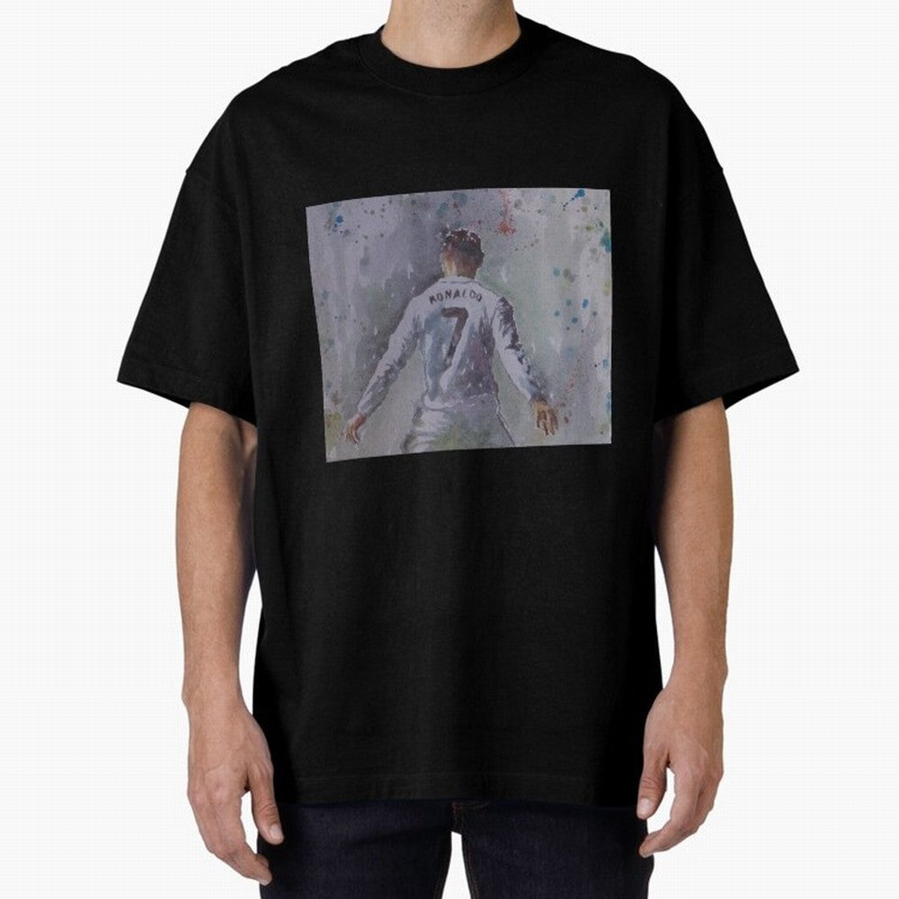 Cristiano Ronaldo - Portrait 2 Oversized T-Shirt Feel the Heartbeat of FIFA World Cup 2026 Group Stage for Fans of Haaland and England and Germany, Bringing Football Passion, Legendary Performances, Festival Vibes and Supporter Community; Created