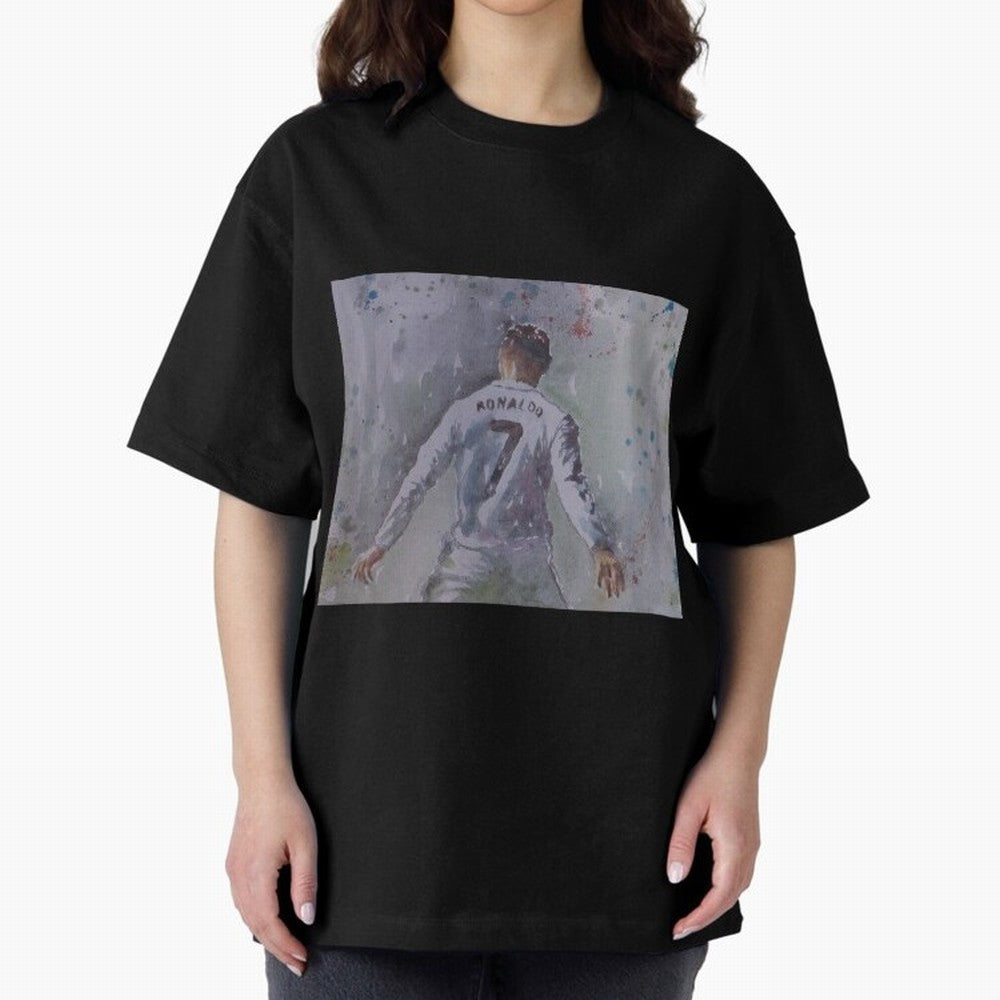 Cristiano Ronaldo - Portrait 2 Oversized T-Shirt Feel the Heartbeat of FIFA World Cup 2026 Group Stage for Fans of Haaland and England and Germany, Bringing Football Passion, Legendary Performances, Festival Vibes and Supporter Community; Created