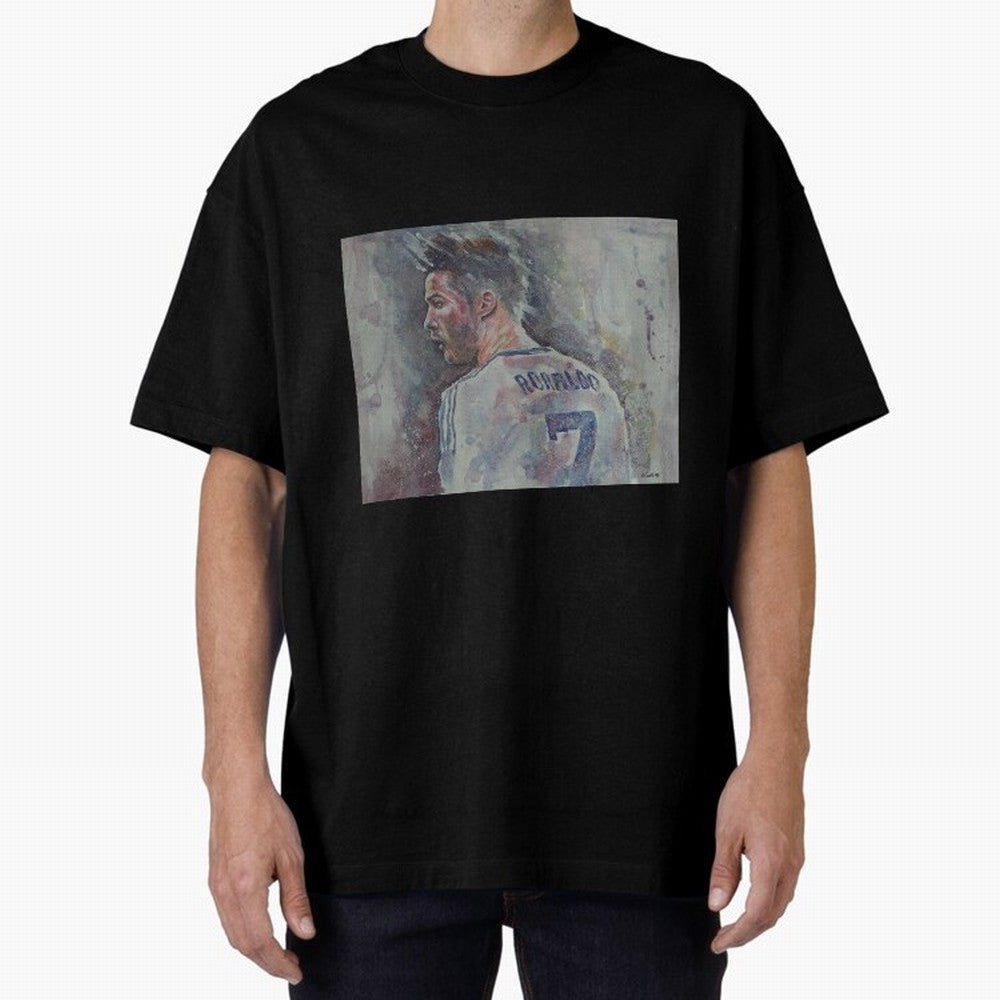 Cristiano Ronaldo - Portrait 1 Oversized T-Shirt Honor the Beautiful Game during FIFA World Cup 2026 for Fans of Cristiano Ronaldo and France and Portugal, Bringing Match Day Excitement, Supporter Culture, Golden Goals and Global Football Passion;