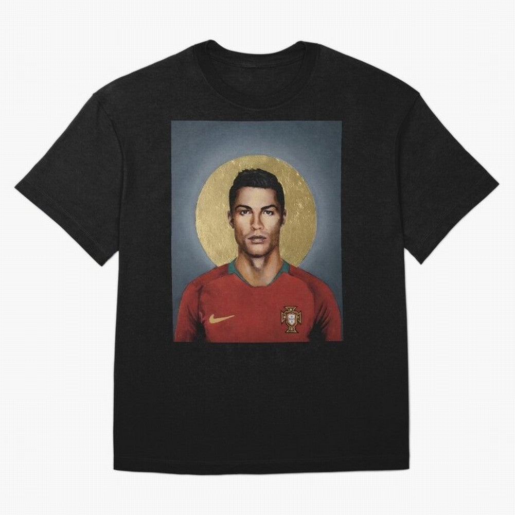 Cristiano Ronaldo CR7 Saint Portugal Football Legend Fan Art Oversized T-Shirt Feel the Heartbeat of FIFA World Cup 2026 Group Stage for Fans of Messi and Cristiano Ronaldo and England, France and Netherlands, Bringing Tournament Hype, Historic