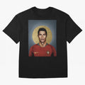 Cristiano Ronaldo CR7 Saint Portugal Football Legend Fan Art Oversized T-Shirt Feel the Heartbeat of FIFA World Cup 2026 Group Stage for Fans of Messi and Cristiano Ronaldo and England, France and Netherlands, Bringing Tournament Hype, Historic