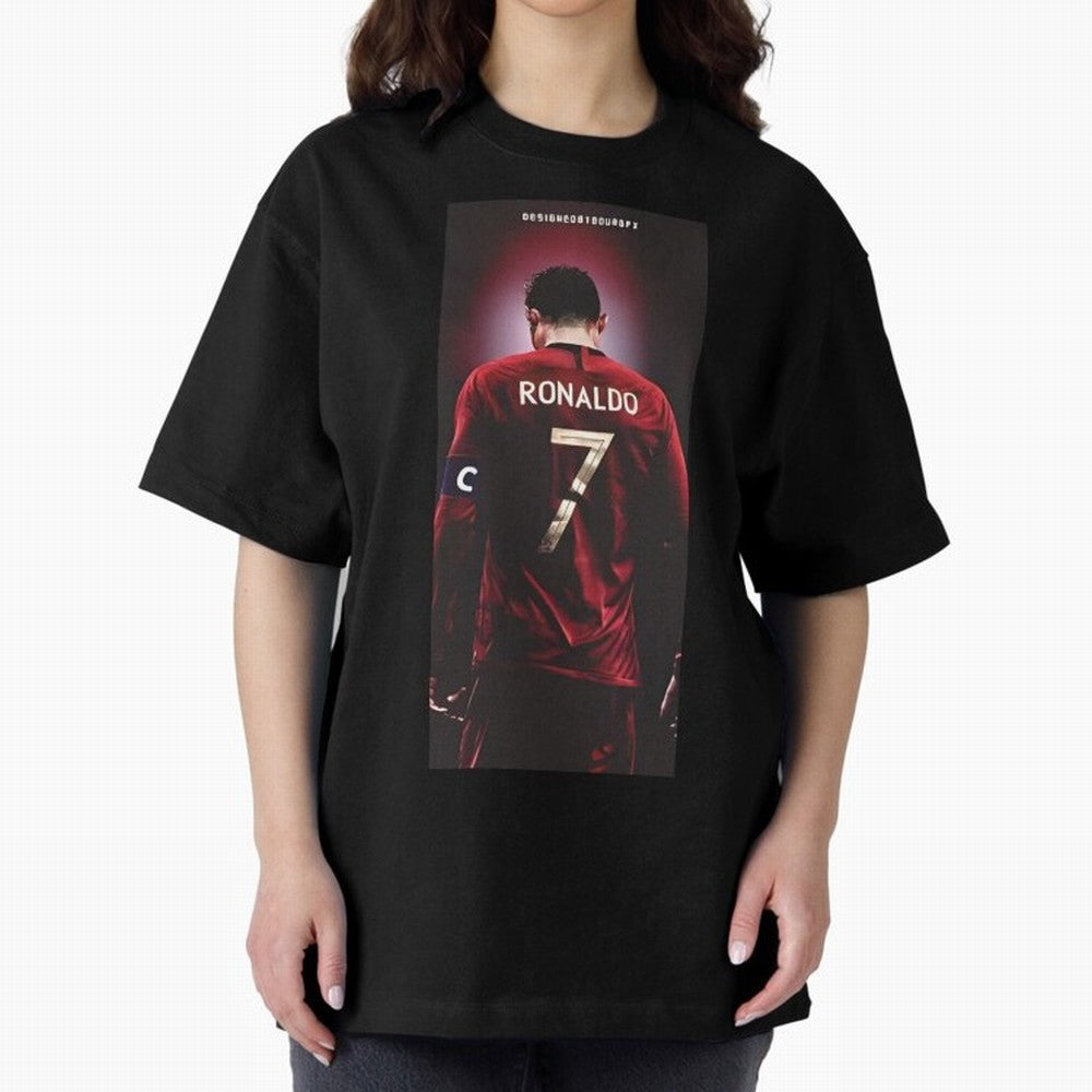 Cristiano Ronaldo Oversized T-Shirt Carry FIFA World Cup 2026 Group Stage Spirit, Featuring Argentina, France and Brazil, Mbappe, Fan Favorite Moments, National Team Passion, Big Match Drama and Soccer History; Ideal for Football Dads, Football