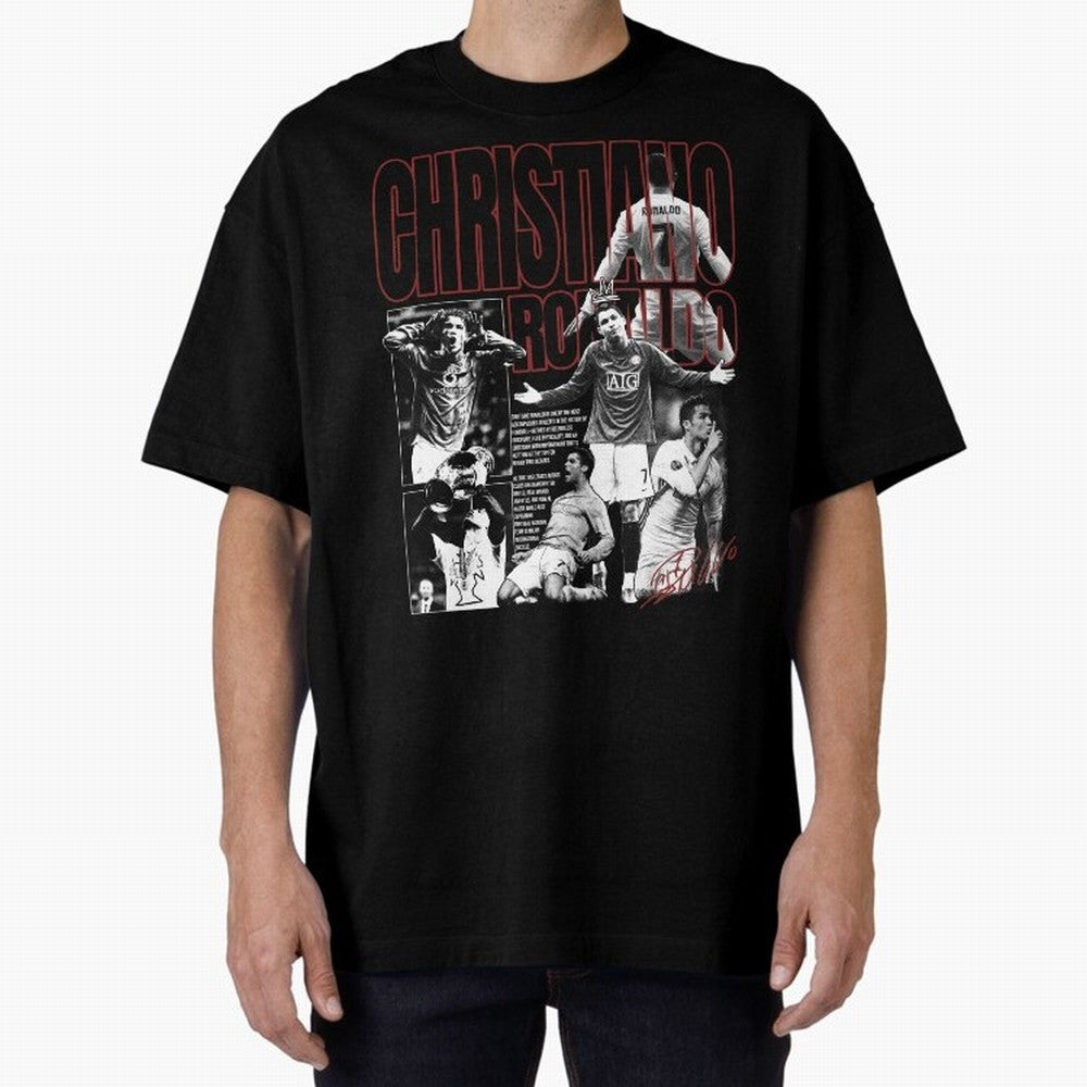 Cristiano Ronaldo Vintage Graphic Oversized T-Shirt Show Up for the Glory of the FIFA World Cup 2026 Group Stage Journey through Cristiano Ronaldo, Haaland and CR7 Highlights, Brazil Pride, Classic Soccer Heritage, Championship Pressure, Fan