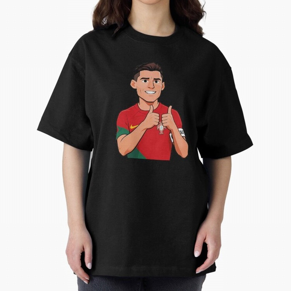 World CUP Cristiano Oversized T-Shirt Carry the Dream of FIFA World Cup 2026 Inspired by Haaland and Mbappe, Spain Energy, Football History, Final Match Energy, Crowd Noise and Once in a Lifetime Moments; Great for Watch Parties, Sports Bars,