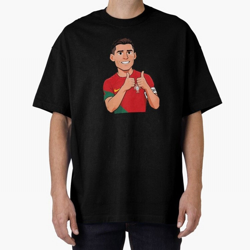 World CUP Cristiano Oversized T-Shirt Carry the Dream of FIFA World Cup 2026 Inspired by Haaland and Mbappe, Spain Energy, Football History, Final Match Energy, Crowd Noise and Once in a Lifetime Moments; Great for Watch Parties, Sports Bars,