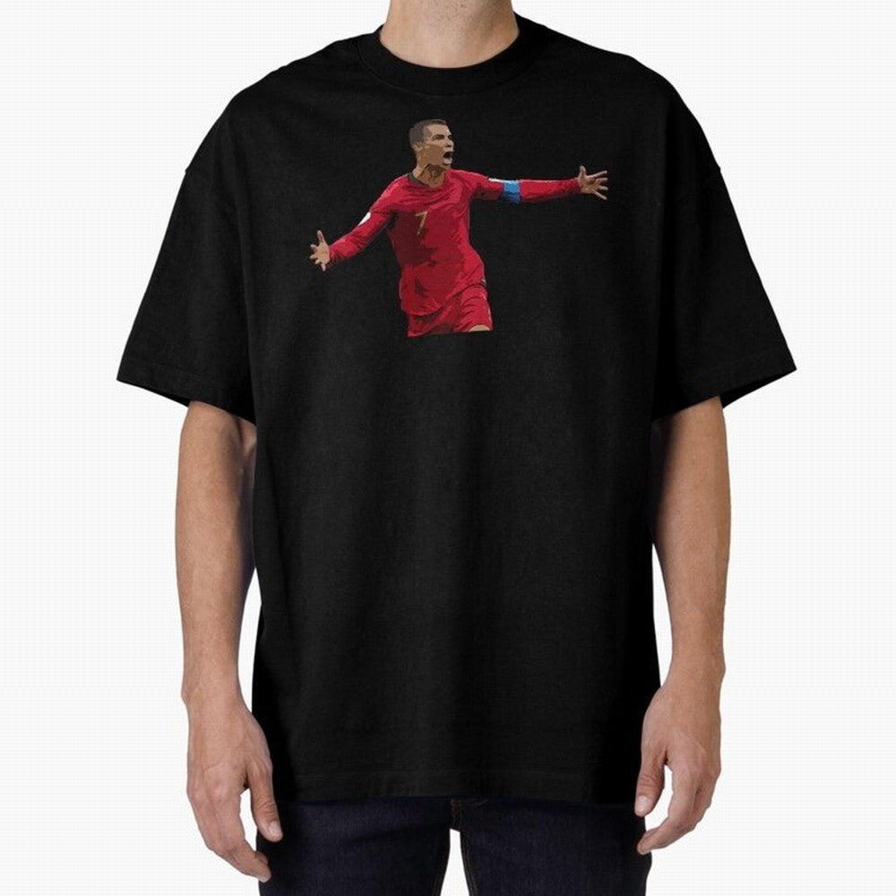 Cristiano Ronaldo Oversized T-Shirt Enjoy the Biggest Football Party of the FIFA World Cup 2026 Journey through CR7 and Messi Highlights, England Pride, Retro Football Energy, Iconic Rivalries, Trophy Chase Drama and Stadium Atmosphere; Ideal for