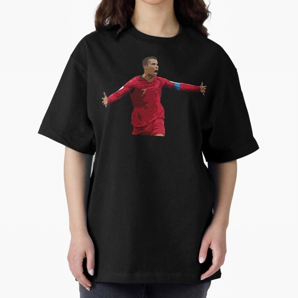 Cristiano Ronaldo Oversized T-Shirt Enjoy the Biggest Football Party of the FIFA World Cup 2026 Journey through CR7 and Messi Highlights, England Pride, Retro Football Energy, Iconic Rivalries, Trophy Chase Drama and Stadium Atmosphere; Ideal for