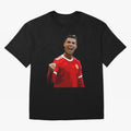 Cristiano Ronaldo Oversized T-Shirt Remember Iconic Moments from Global Football Passion for FIFA World Cup 2026 USA Canada Mexico, Featuring CR7 and Messi, England, France and Netherlands, Worldwide Fan Energy, Dramatic Goals, Stadium Lights and