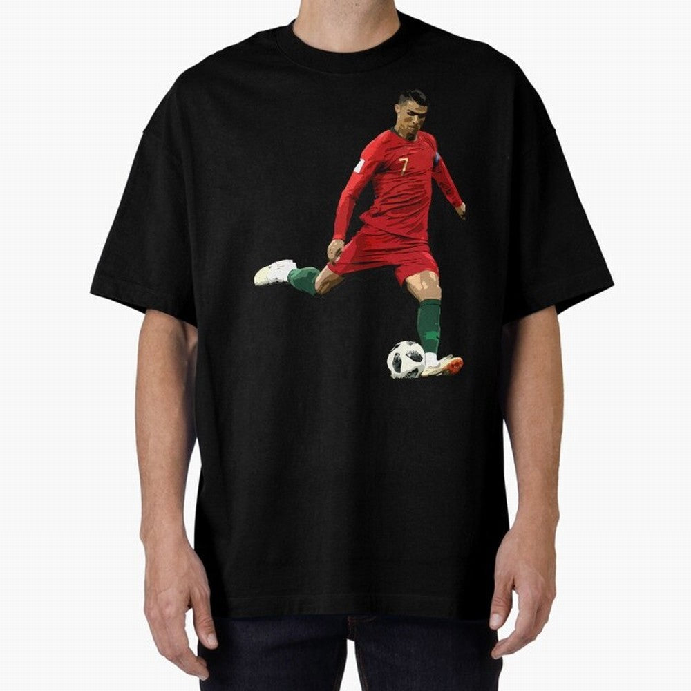 Cristiano Ronaldo Oversized T-Shirt Build FIFA World Cup 2026 USA Canada Mexico Spirit, Highlighting Spain and Netherlands, CR7, Match Day Excitement, Supporter Culture, Golden Goals and Global Football Passion; Created for Match Day Parties,