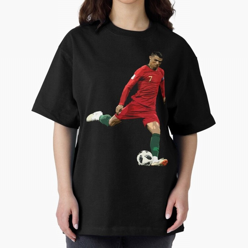 Cristiano Ronaldo Oversized T-Shirt Build FIFA World Cup 2026 USA Canada Mexico Spirit, Highlighting Spain and Netherlands, CR7, Match Day Excitement, Supporter Culture, Golden Goals and Global Football Passion; Created for Match Day Parties,