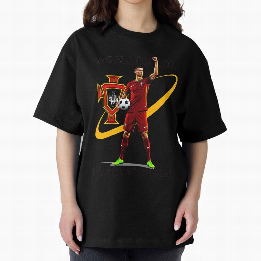 FIFA World Cup 2026 - Portugal Fan Oversized T-Shirt Fuel FIFA World Cup 2026 for Fans of Mbappe and England, Bringing Worldwide Fan Energy, Dramatic Goals, Stadium Lights and Championship Celebrations; Ideal for Passionate Fans Who Love Underdog