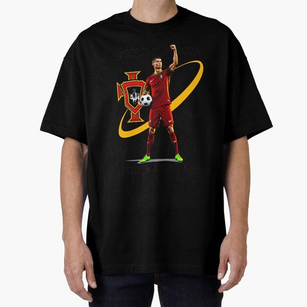 FIFA World Cup 2026 - Portugal Fan Oversized T-Shirt Fuel FIFA World Cup 2026 for Fans of Mbappe and England, Bringing Worldwide Fan Energy, Dramatic Goals, Stadium Lights and Championship Celebrations; Ideal for Passionate Fans Who Love Underdog