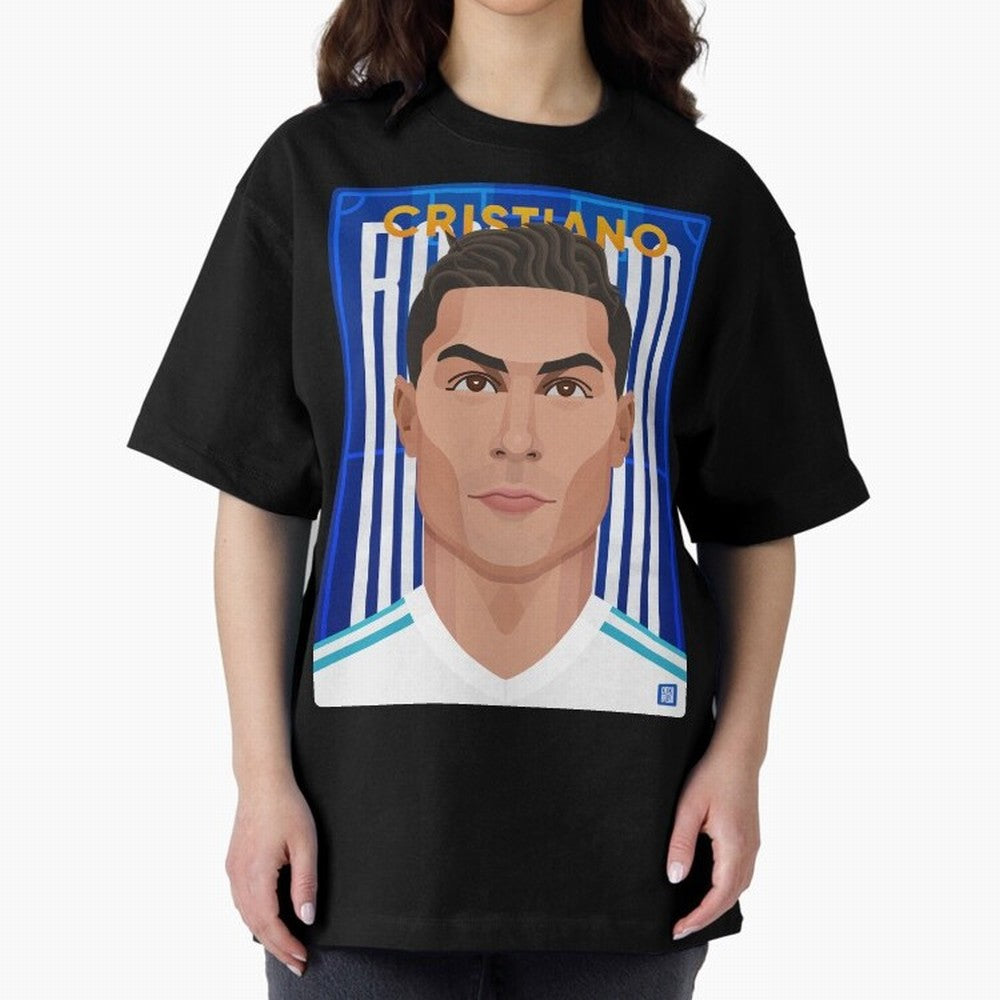 Cristiano Ronaldo (RM) | The Commander Oversized T-Shirt Celebrate Fan Culture around Match Day Hype around FIFA World Cup 2026, Mbappe, England, France and Netherlands, Supporter Pride, Iconic Celebrations, Legendary Names and Global Match Day