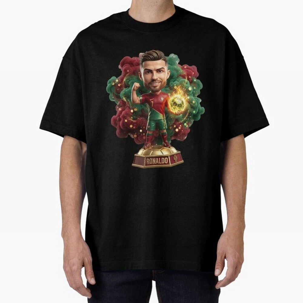 Ronaldo Portugal 2026 - Legend Soccer Chibi 3D Oversized T-Shirt Fuel Global Football Passion for FIFA World Cup 2026 Group Stage, Filled with CR7 and Messi, Brazil, Portugal and Argentina, Worldwide Fan Energy, Dramatic Goals, Stadium Lights and