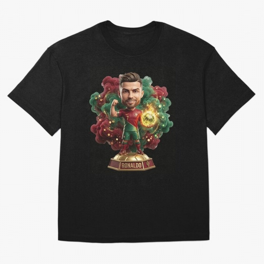 Ronaldo Portugal 2026 - Legend Soccer Chibi 3D Oversized T-Shirt Fuel Global Football Passion for FIFA World Cup 2026 Group Stage, Filled with CR7 and Messi, Brazil, Portugal and Argentina, Worldwide Fan Energy, Dramatic Goals, Stadium Lights and