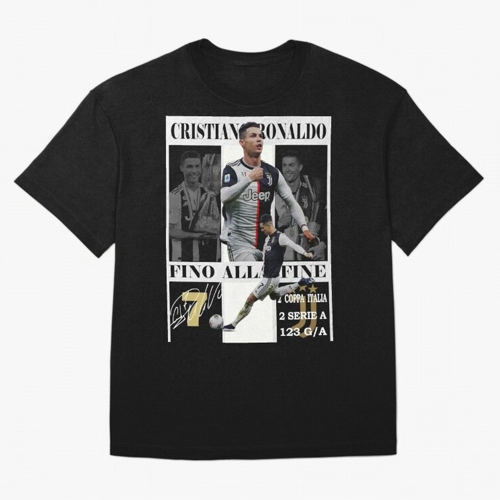 Cristiano Ronaldo Juventus Poster - Iconic CR7 Turin Fan Art Print Oversized T-Shirt Make Every Kick Count in the FIFA World Cup 2026 Group Stage Journey through Messi and Cristiano Ronaldo Highlights, Portugal, Spain and Germany Pride, Football
