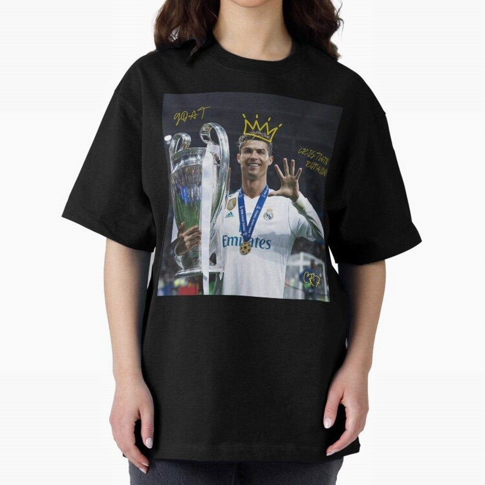 Cristiano Ronaldo- GOAT Oversized T-Shirt Stand with FIFA World Cup 2026 Group Stage Spirit, Centered on France, Mbappe, Vintage Soccer Flavor, Modern Football Stars, National Flags and Final Night Emotion; Created for Match Day Parties, Soccer