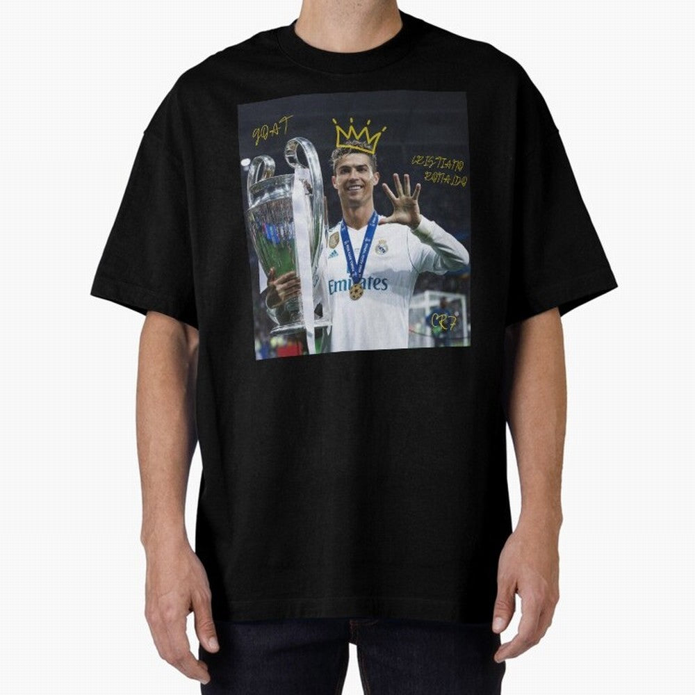 Cristiano Ronaldo- GOAT Oversized T-Shirt Stand with FIFA World Cup 2026 Group Stage Spirit, Centered on France, Mbappe, Vintage Soccer Flavor, Modern Football Stars, National Flags and Final Night Emotion; Created for Match Day Parties, Soccer
