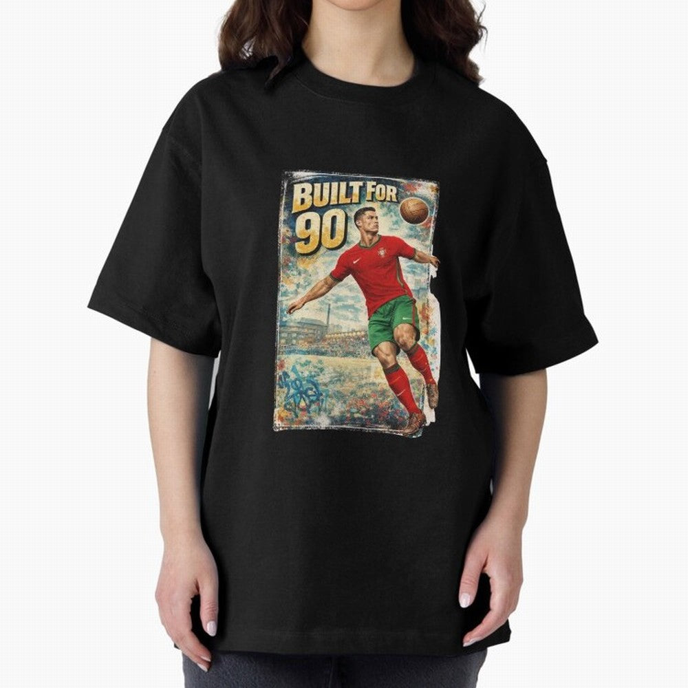 Built For 90 ¨C Vintage Football Streetwear Poster Oversized T-Shirt Support the FIFA World Cup 2026 Journey through Haaland Highlights, Argentina, France and Brazil Pride, Championship Spirit, Famous Goals, Roaring Crowds and International