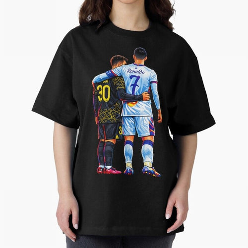 2 GOATS Oversized T-Shirt Show Up for the Glory of Global Football Passion for FIFA World Cup 2026 Group Stage, Celebrating Neymar, Germany, Football History, Final Match Energy, Crowd Noise and Once in a Lifetime Moments; Made for Die Hard