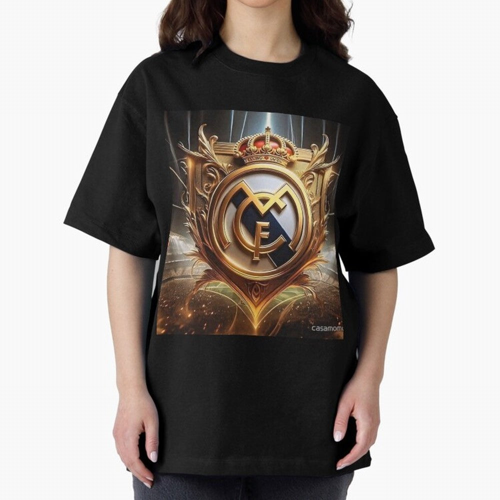 Galaxy of Real Madrid Oversized T-Shirt Capture Match Day Hype around FIFA World Cup 2026, Messi, CR7 and Mbappe, England, France and Netherlands, Tournament Hype, Historic Matchups, Family Viewing Parties and Global Sports Pride; Perfect for