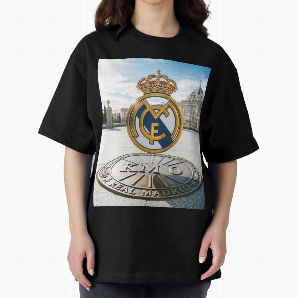 Madrid Futbol km0 Oversized T-Shirt Mark Match Day Hype around FIFA World Cup 2026, Haaland, Portugal, Classic Soccer Heritage, Championship Pressure, Fan Loyalty and International Pride; Ideal for Passionate Fans Who Love Underdog Stories,