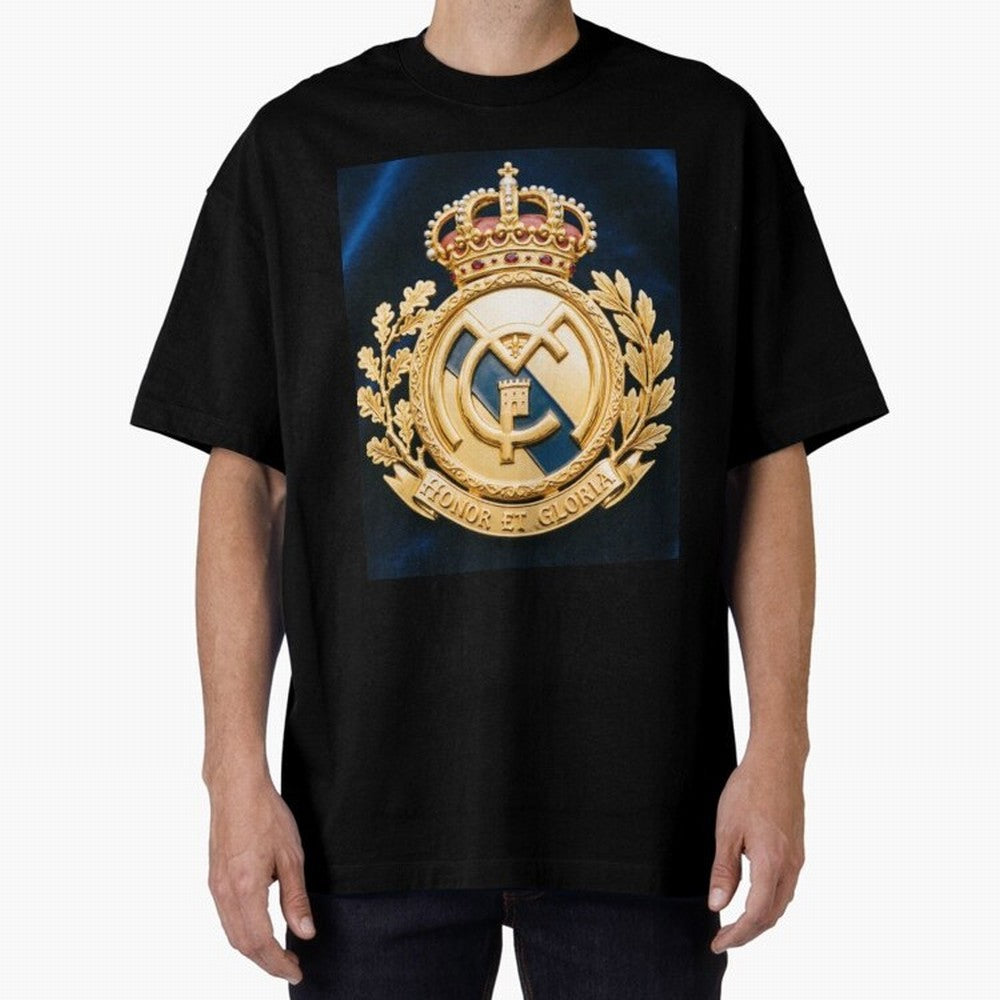 Madrid Honor y Gloria Oversized T-Shirt Relive FIFA World Cup 2026 USA Canada Mexico for Fans of Messi, Neymar and Mbappe and France and Portugal, Bringing Stadium Memories, Football Loyalty, International Chants and Championship Tradition; Perfect