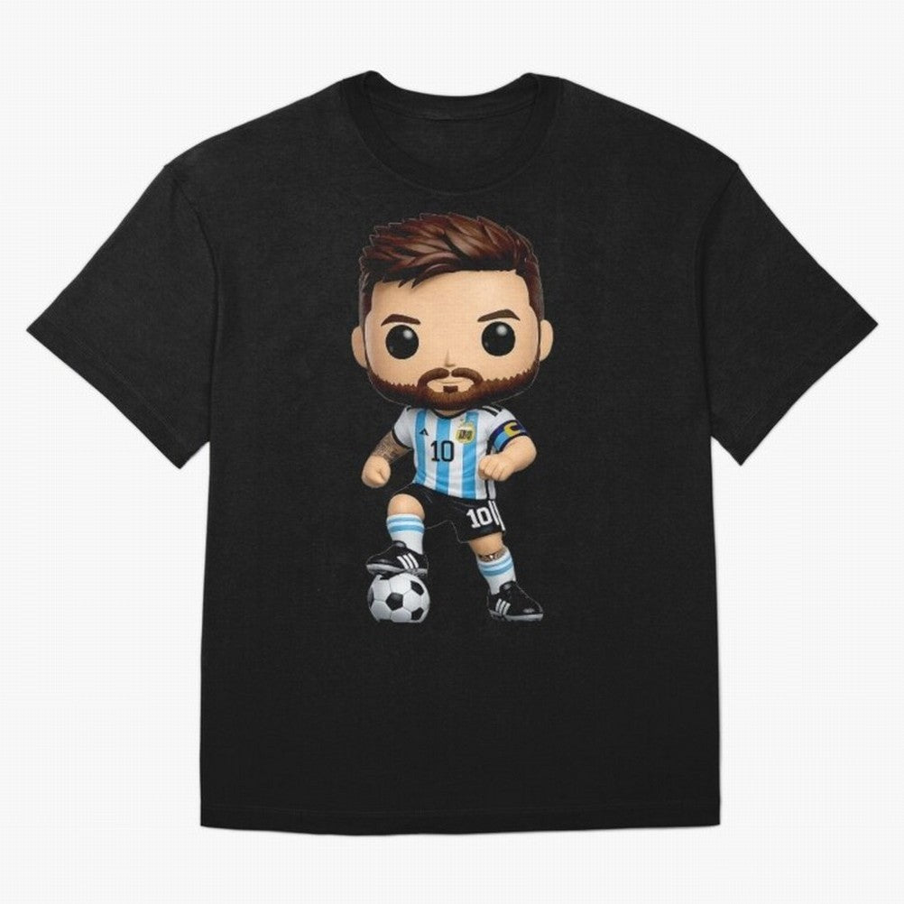 Lionel Messi Figurine Oversized T-Shirt Bring Match Day Fire to FIFA World Cup 2026 USA Canada Mexico for Fans of Haaland and Brazil, Bringing Classic Soccer Heritage, Championship Pressure, Fan Loyalty and International Pride; Created for Match