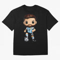 Lionel Messi Figurine Oversized T-Shirt Bring Match Day Fire to FIFA World Cup 2026 USA Canada Mexico for Fans of Haaland and Brazil, Bringing Classic Soccer Heritage, Championship Pressure, Fan Loyalty and International Pride; Created for Match
