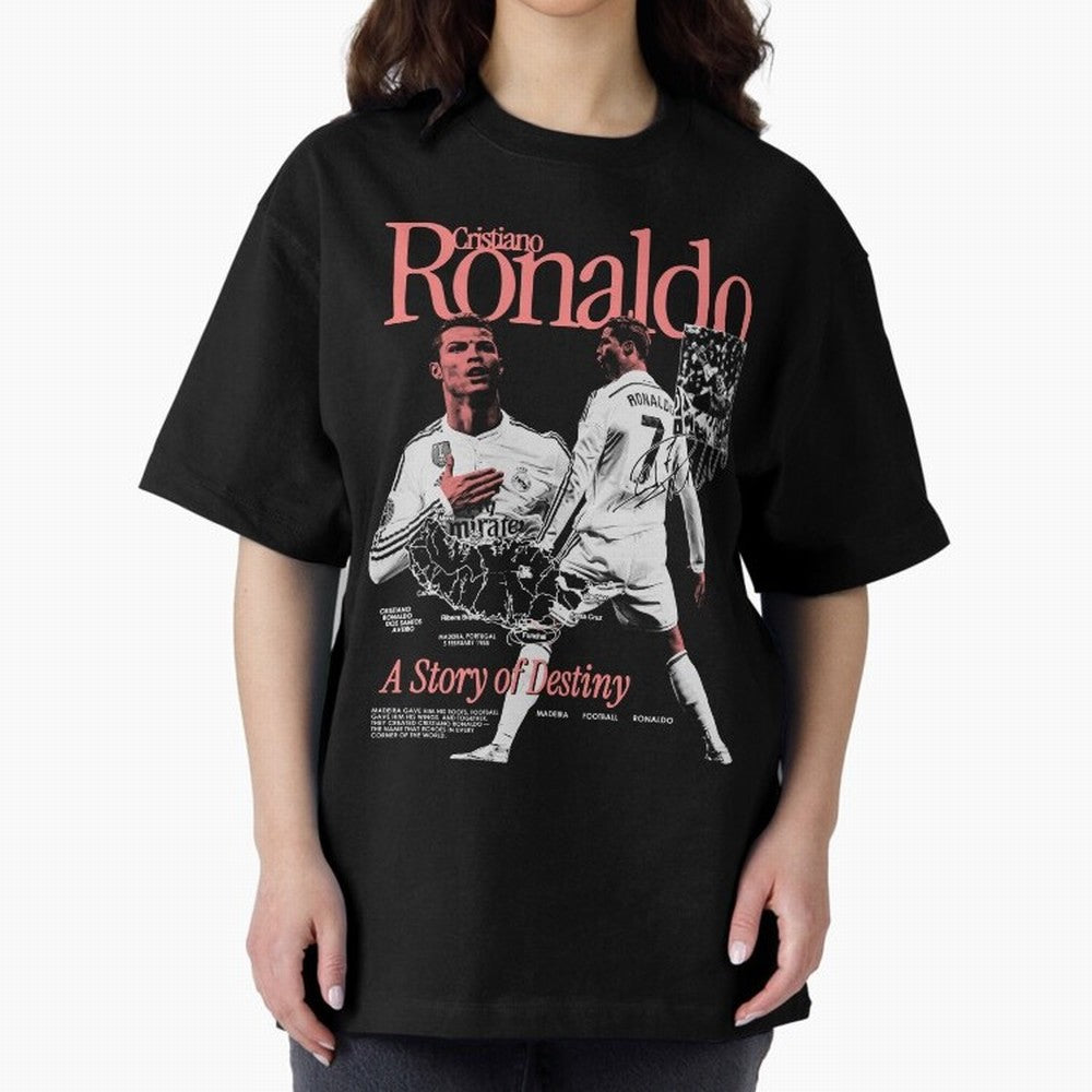 CR7 Cristiano Oversized T-Shirt Experience FIFA World Cup 2026 Spirit, Built around Argentina, Messi, Stadium Chants, National Pride, Trophy Dreams and Unforgettable Football Memories; Ideal for Fans Who Follow Messi, Cristiano Ronaldo, CR7,