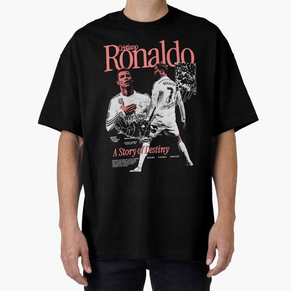 CR7 Cristiano Oversized T-Shirt Experience FIFA World Cup 2026 Spirit, Built around Argentina, Messi, Stadium Chants, National Pride, Trophy Dreams and Unforgettable Football Memories; Ideal for Fans Who Follow Messi, Cristiano Ronaldo, CR7,