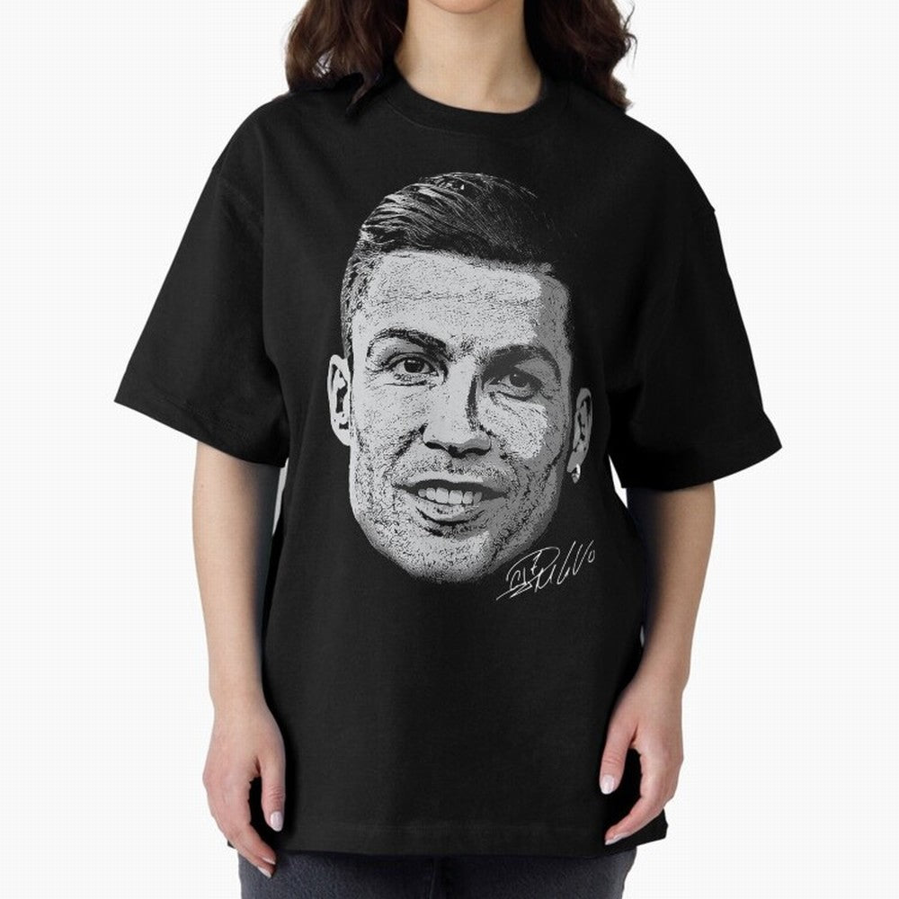 Cristiano Ronaldo Signed Oversized T-Shirt Celebrate Global Passion for FIFA World Cup 2026 Group Stage for Fans of CR7 and Spain, Bringing Tournament Hype, Historic Matchups, Family Viewing Parties and Global Sports Pride; Perfect for Supporters